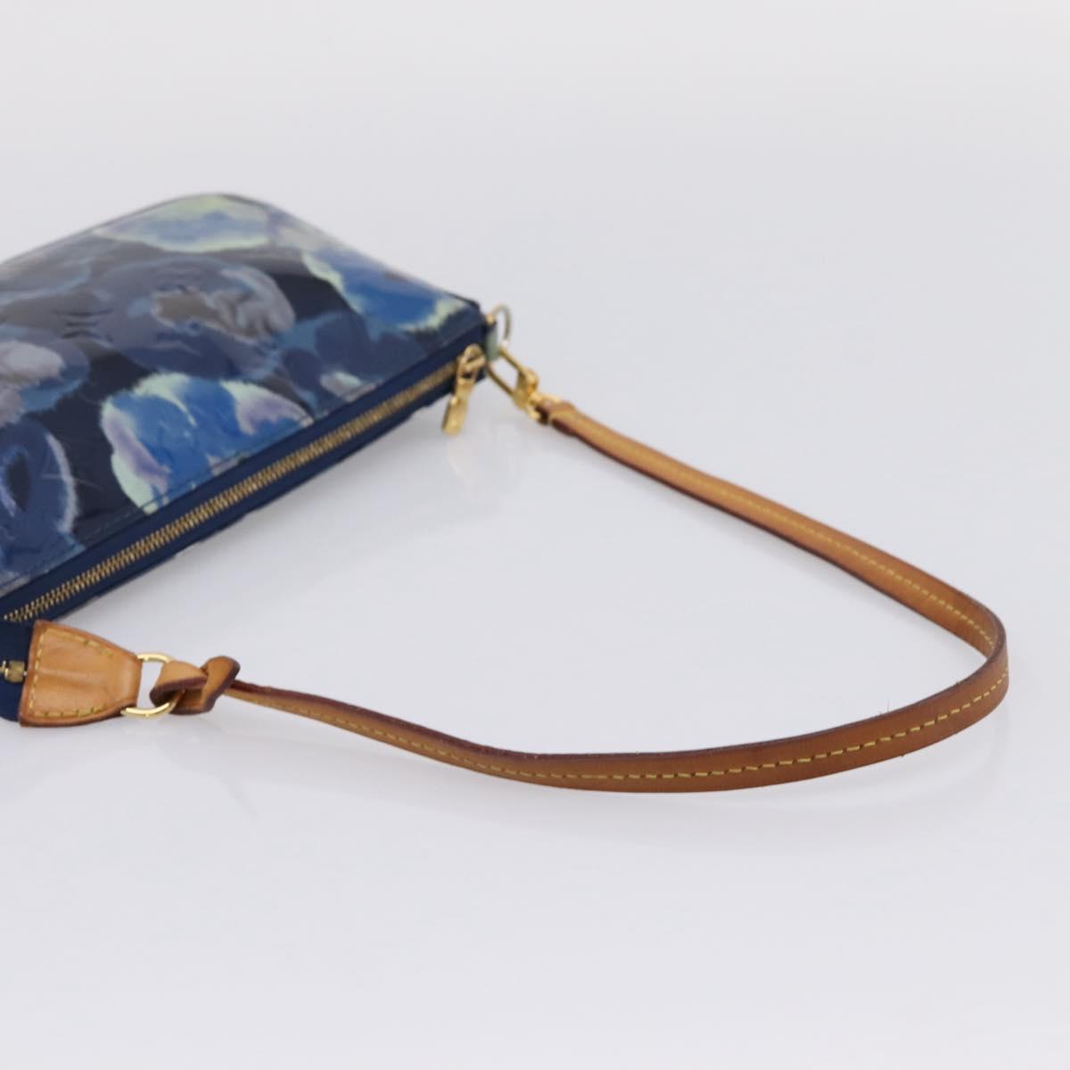LOUIS VUITTON Vernis Ikat Flower Pochette Accessoires Blue M90041 Auth mr2953A