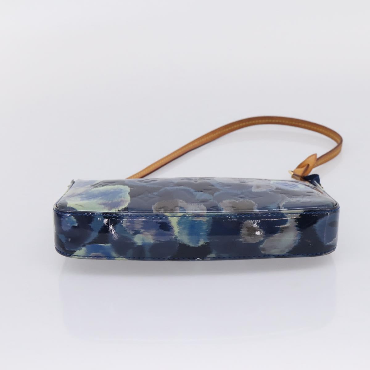 LOUIS VUITTON Vernis Ikat Flower Pochette Accessoires Blue M90041 Auth mr2953A