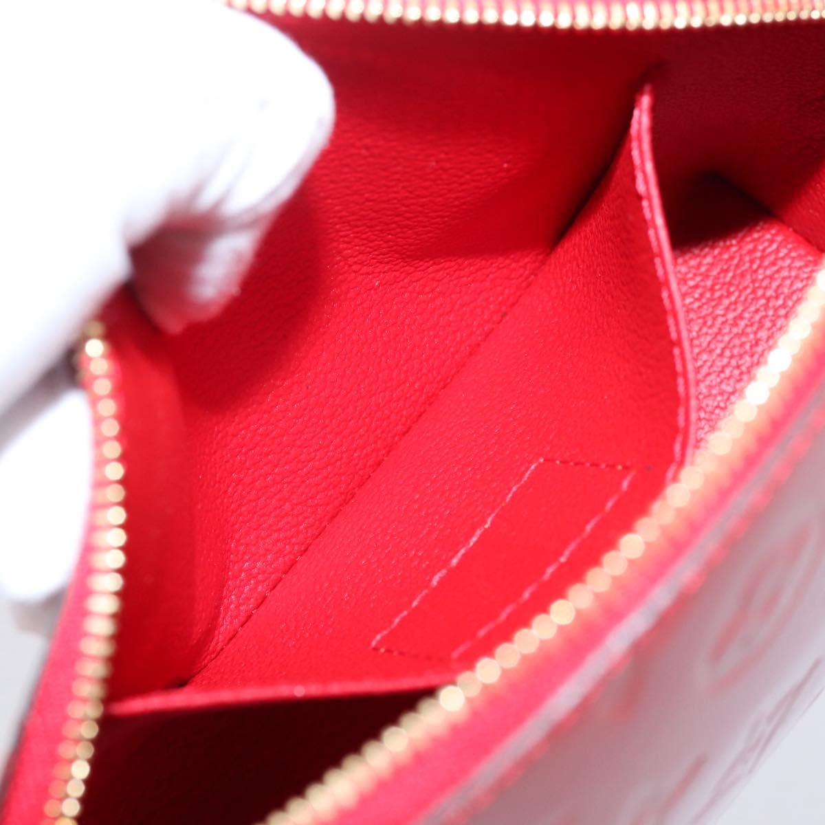 LOUIS VUITTON Monogram Vernis Pochette Cosmetic PM Red M90172 LV Auth mr2955V