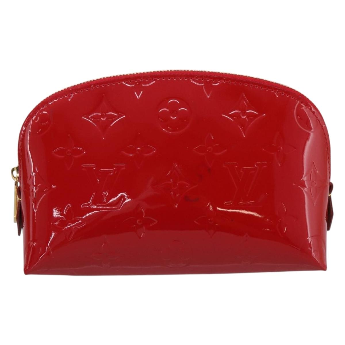 LOUIS VUITTON Monogram Vernis Pochette Cosmetic PM Red M90172 LV Auth mr2955V