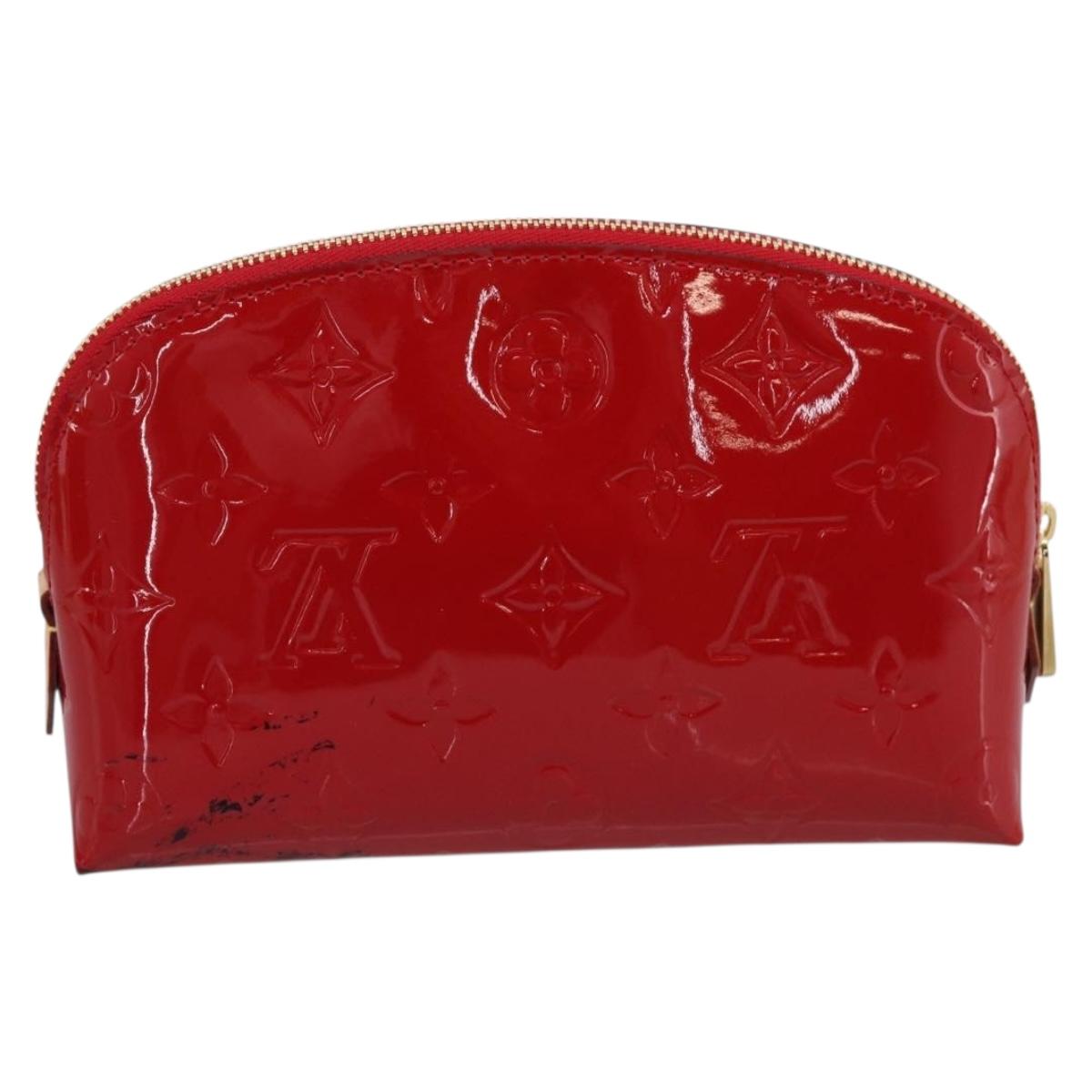 LOUIS VUITTON Monogram Vernis Pochette Cosmetic PM Red M90172 LV Auth mr2955V