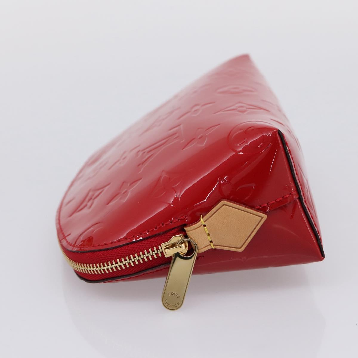 LOUIS VUITTON Monogram Vernis Pochette Cosmetic PM Red M90172 LV Auth mr2955V