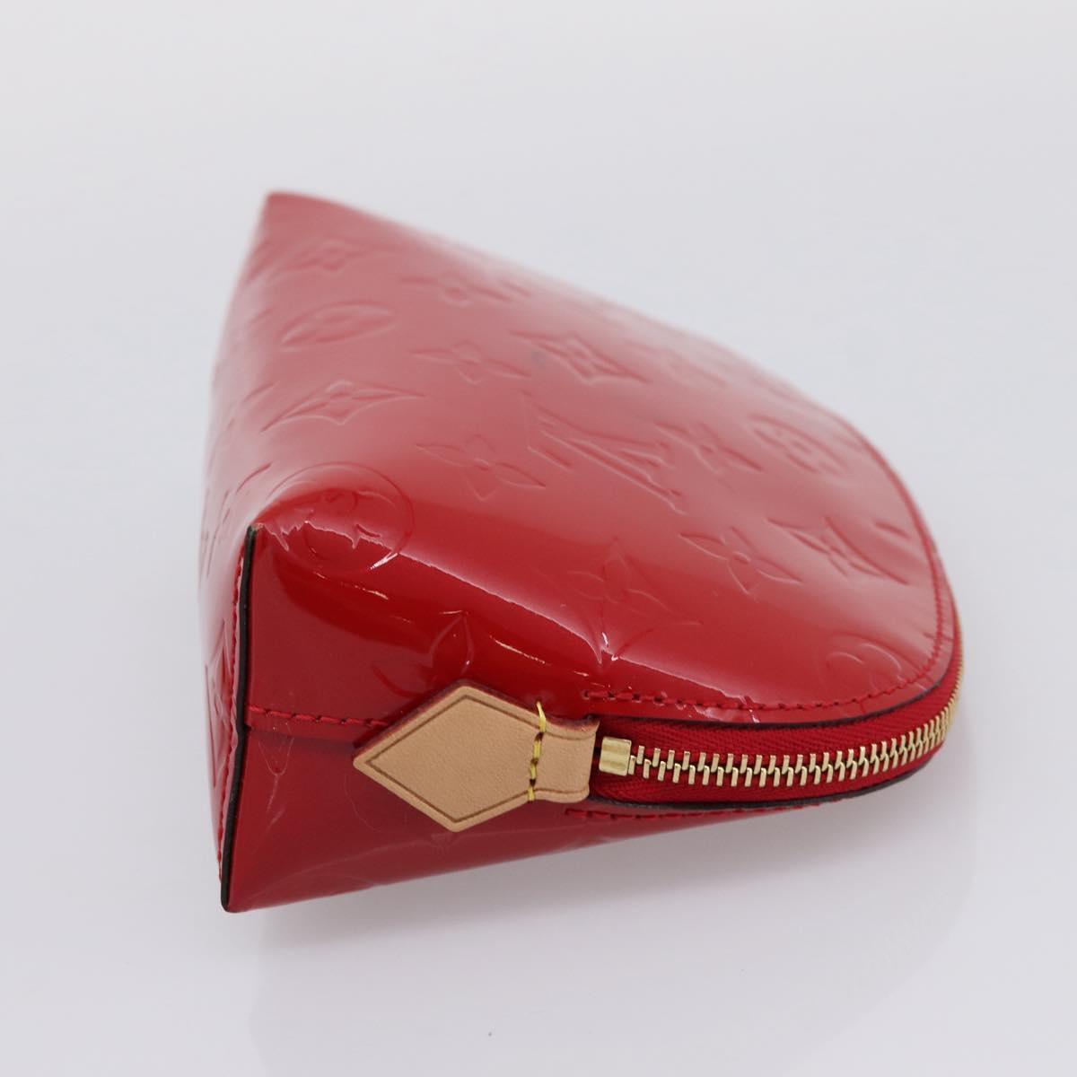 LOUIS VUITTON Monogram Vernis Pochette Cosmetic PM Red M90172 LV Auth mr2955V