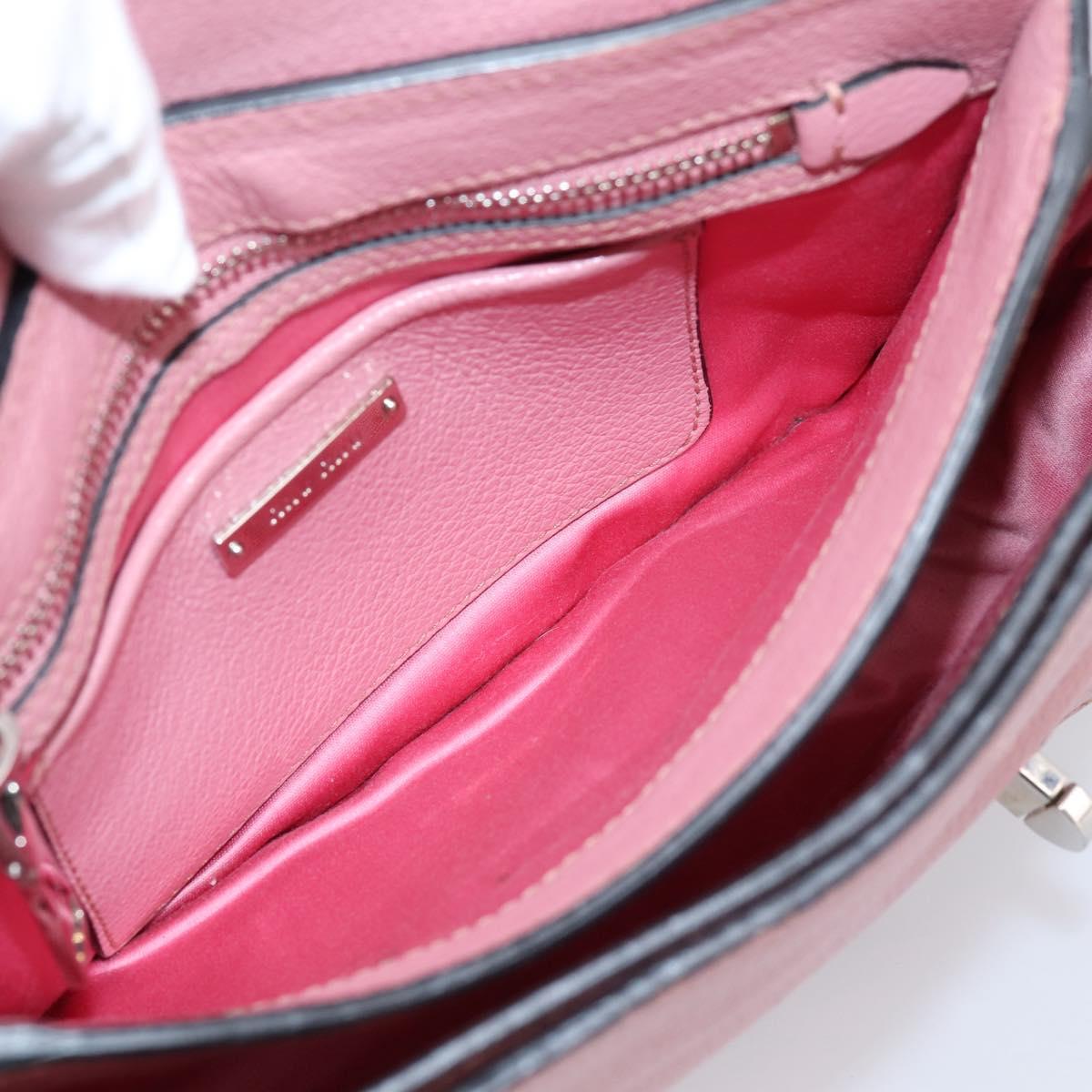 Miu Miu Hand Bag Leather 2way Pink Silver Auth mr2964A