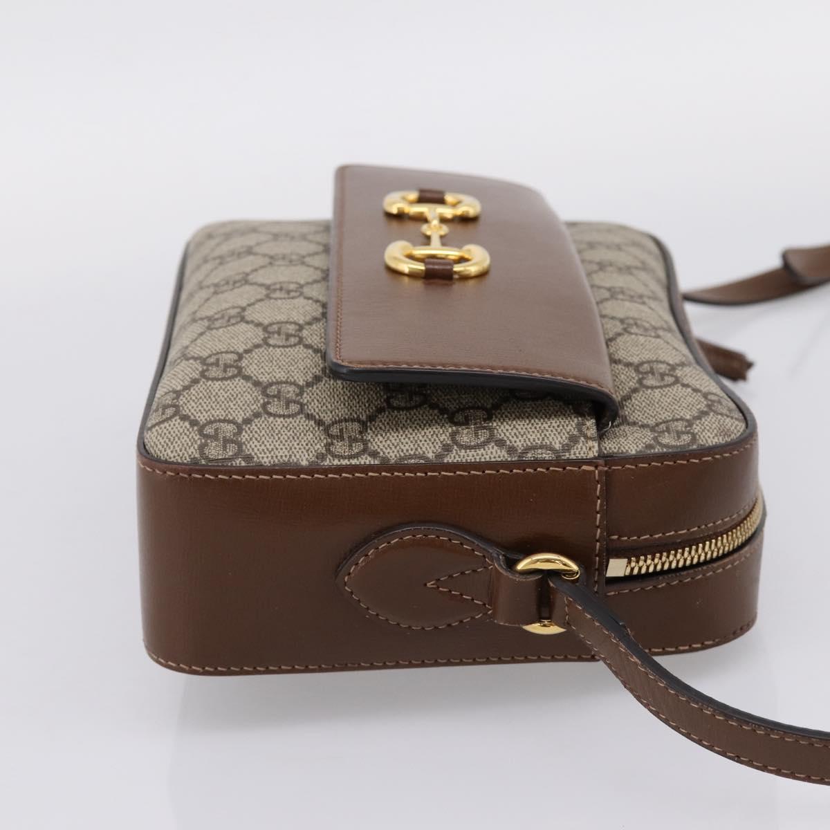 GUCCI GG Supreme Shoulder Bag PVC Beige Gold Tone 645454 Auth mr2966V