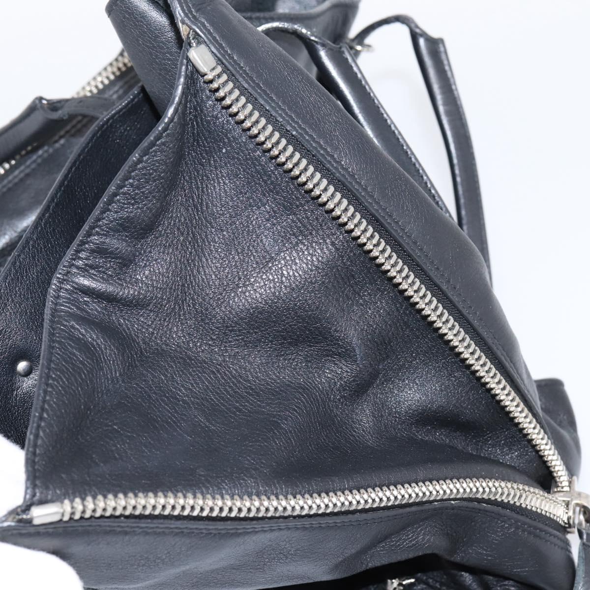 Balenciaga Mini Paper A4 Hand Bag Leather Black Silver 357330 Auth mr2968A