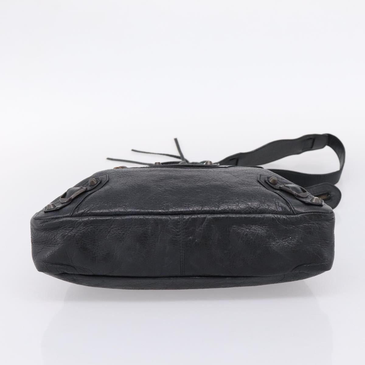Balenciaga The Town Hand Bag Leather 2way Black 240579 Auth mr2969SAM