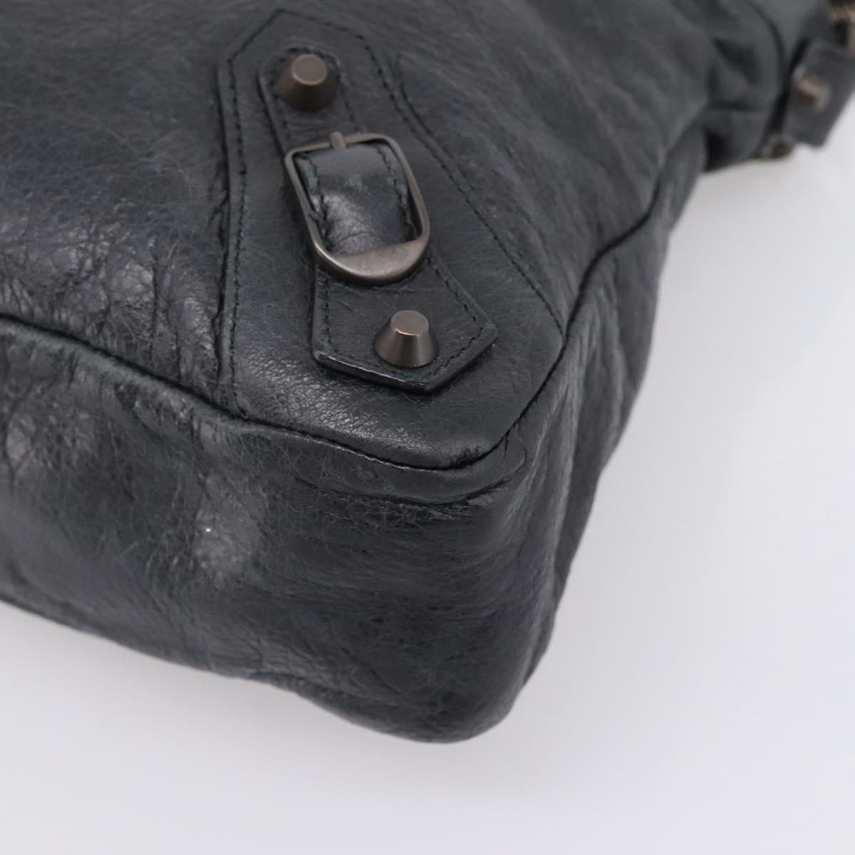 Balenciaga The Town Hand Bag Leather 2way Black 240579 Auth mr2969SAM