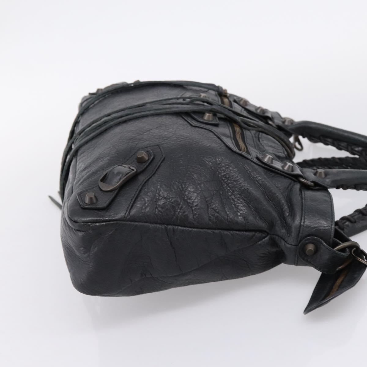 Balenciaga The Town Hand Bag Leather 2way Black 240579 Auth mr2969SAM