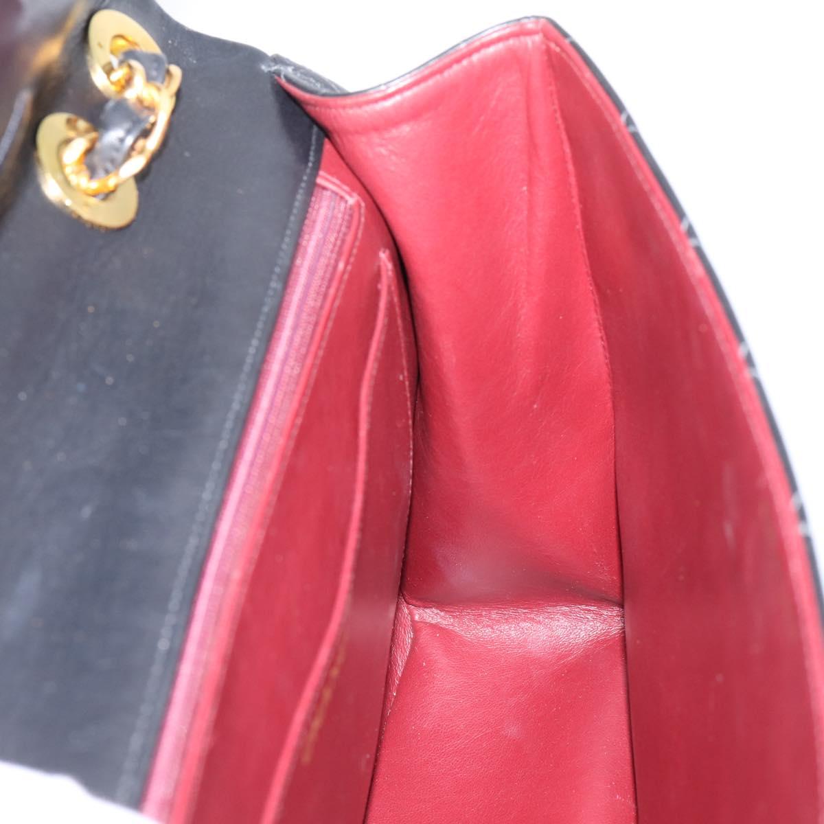 CHANEL Matelasse Big Matelasse 34 Shoulder Bag Lamb Skin Black CC Auth mr2970SAV