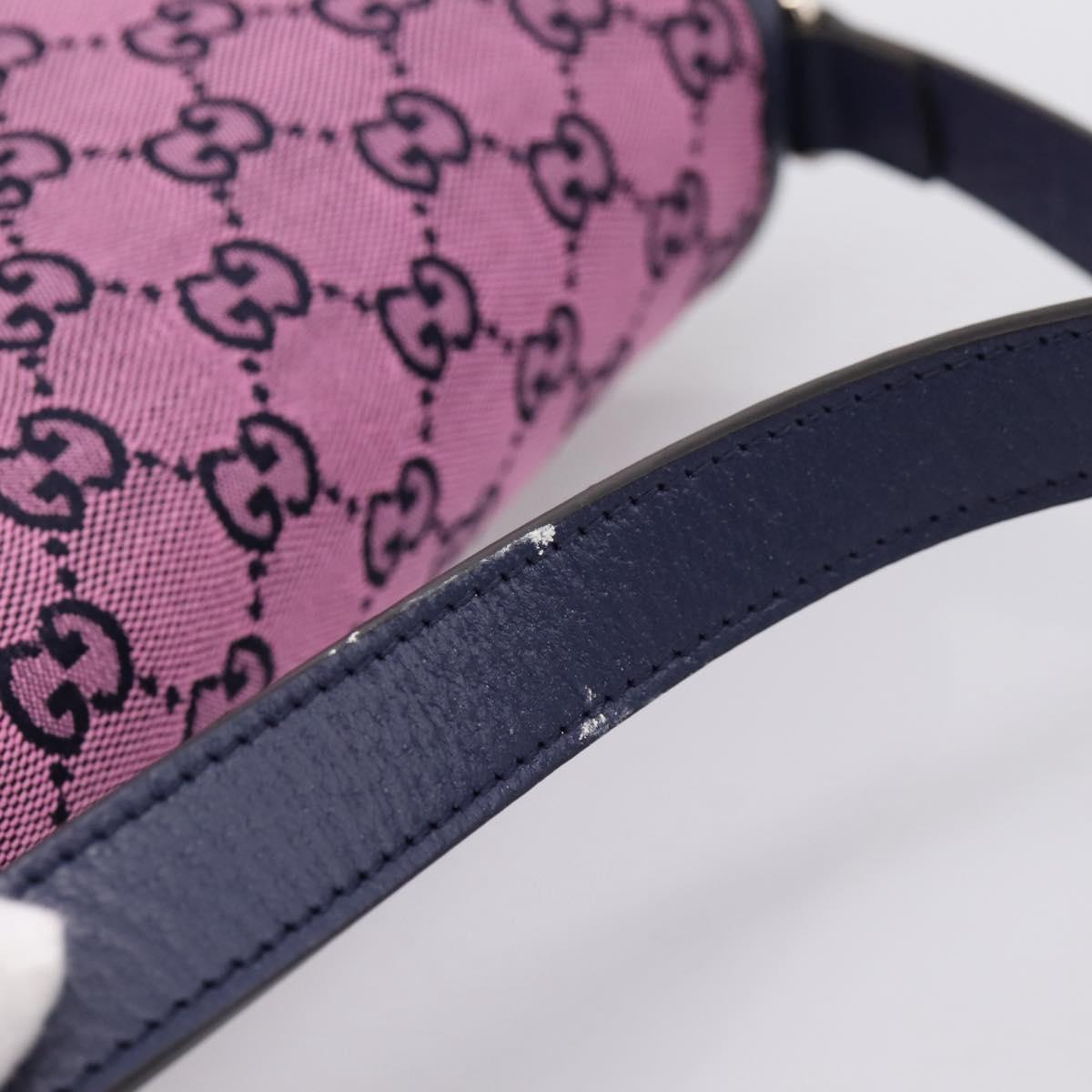 GUCCI GG Canvas Childrens Shoulder Bag Pink Silver Auth mr2971A