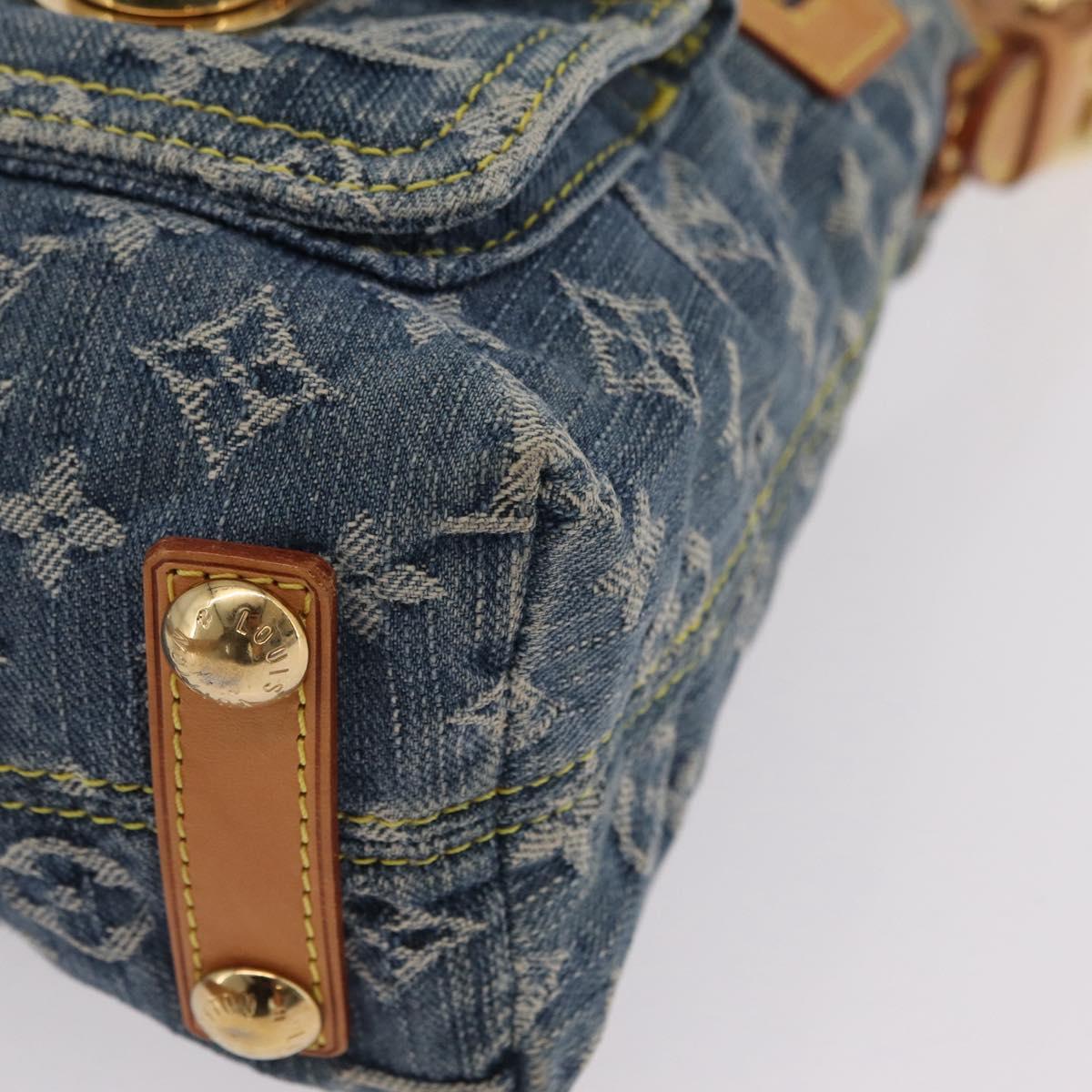 LOUIS VUITTON Monogram Denim Buggy PM Shoulder Bag Blue M95049 LV Auth mr2976V