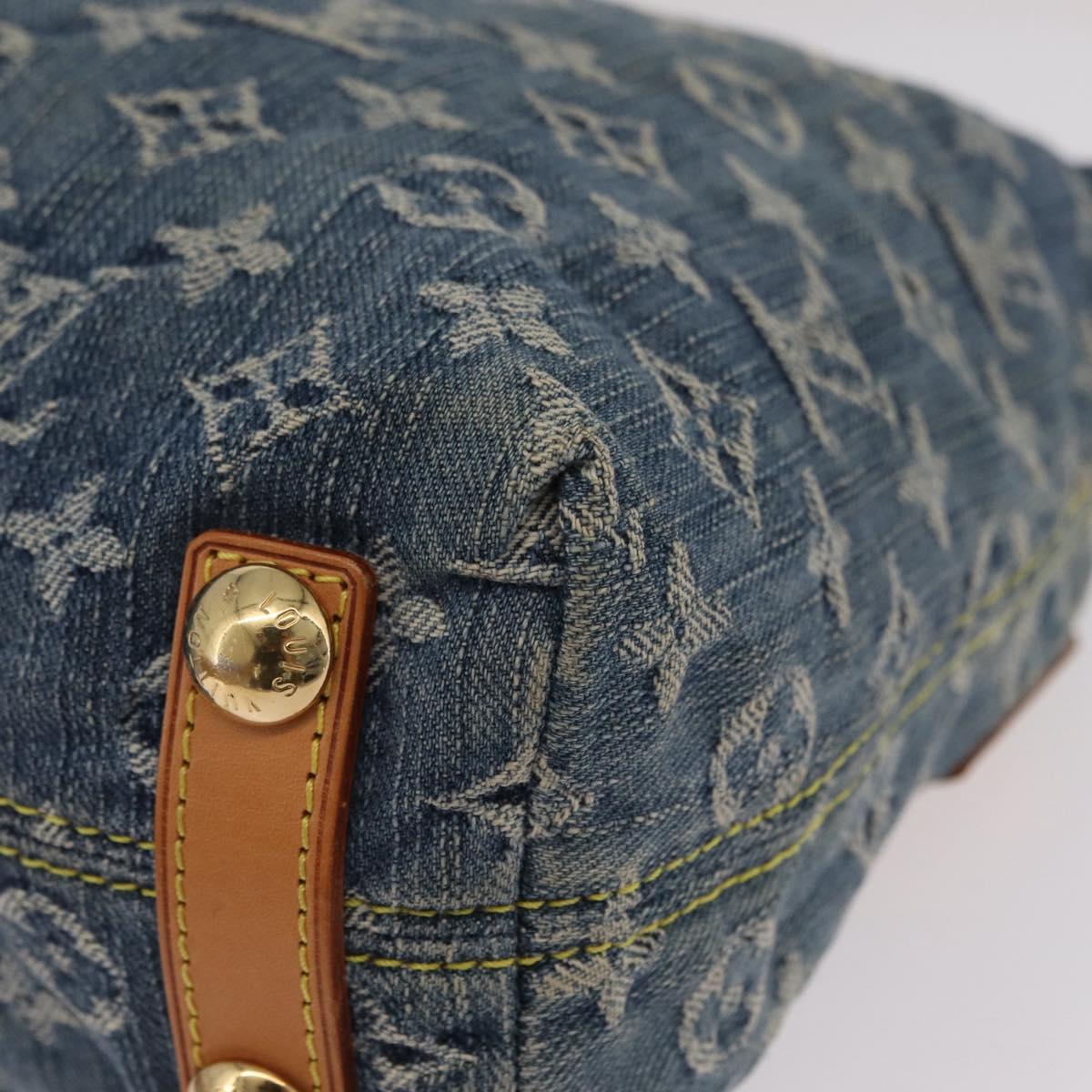 LOUIS VUITTON Monogram Denim Buggy PM Shoulder Bag Blue M95049 LV Auth mr2976V