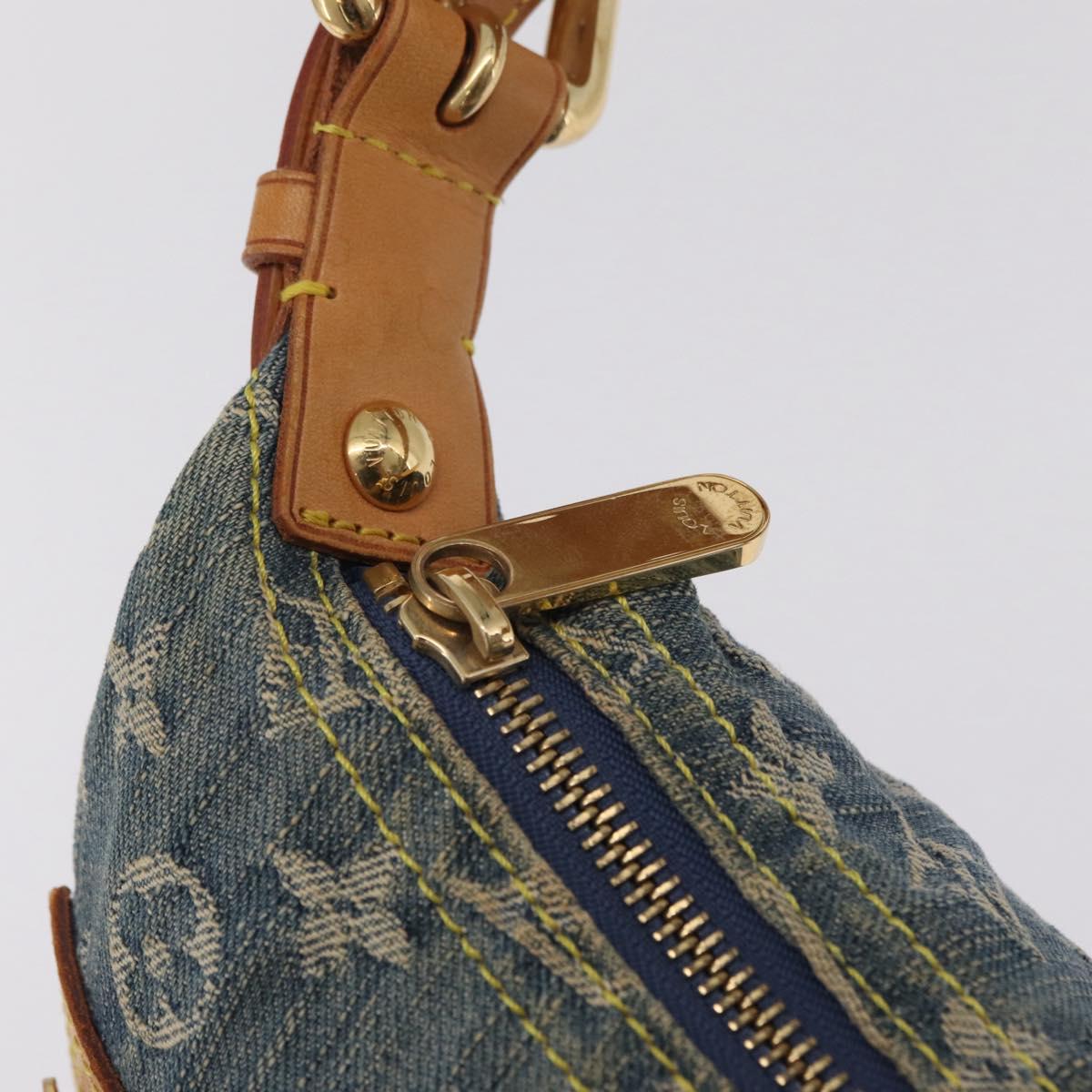 LOUIS VUITTON Monogram Denim Buggy PM Shoulder Bag Blue M95049 LV Auth mr2976V