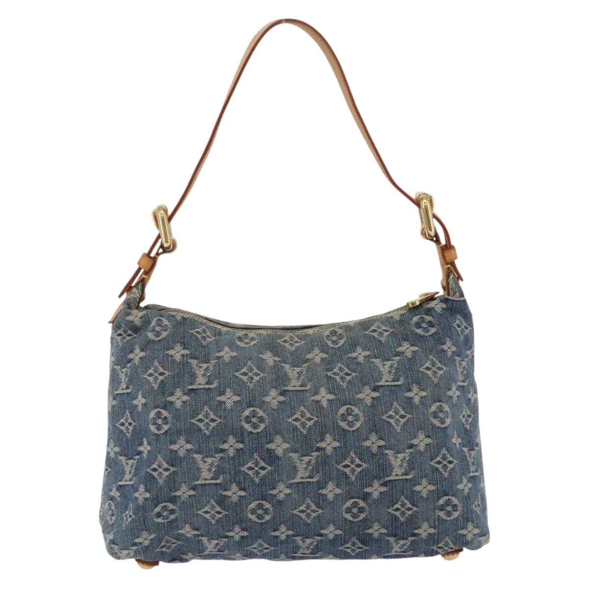 LOUIS VUITTON Monogram Denim Buggy PM Shoulder Bag Blue M95049 LV Auth mr2976V