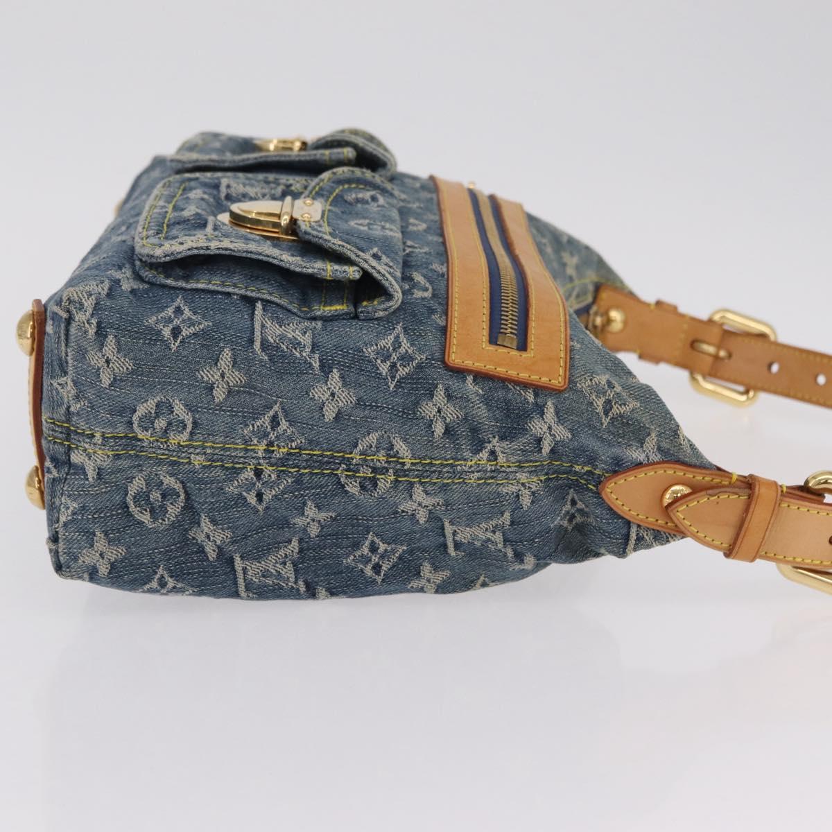 LOUIS VUITTON Monogram Denim Buggy PM Shoulder Bag Blue M95049 LV Auth mr2976V