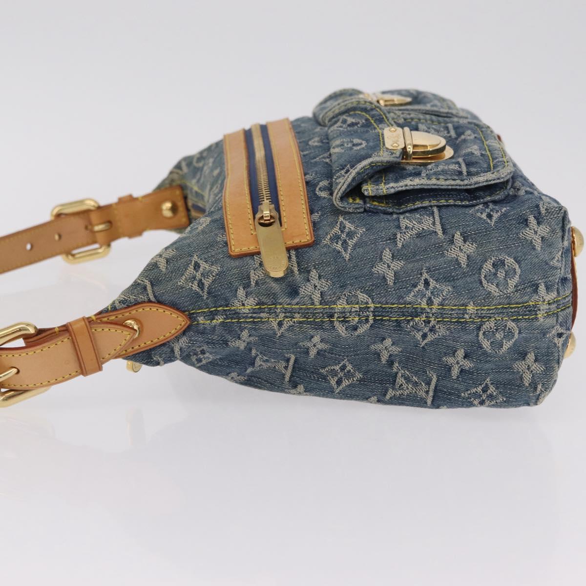 LOUIS VUITTON Monogram Denim Buggy PM Shoulder Bag Blue M95049 LV Auth mr2976V
