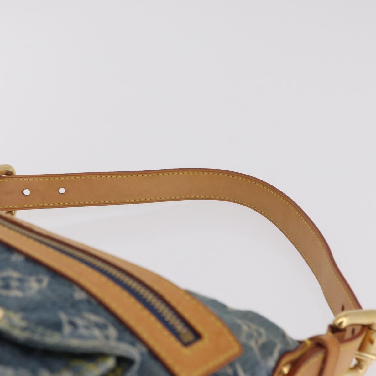 LOUIS VUITTON Monogram Denim Buggy PM Shoulder Bag Blue M95049 LV Auth mr2976V