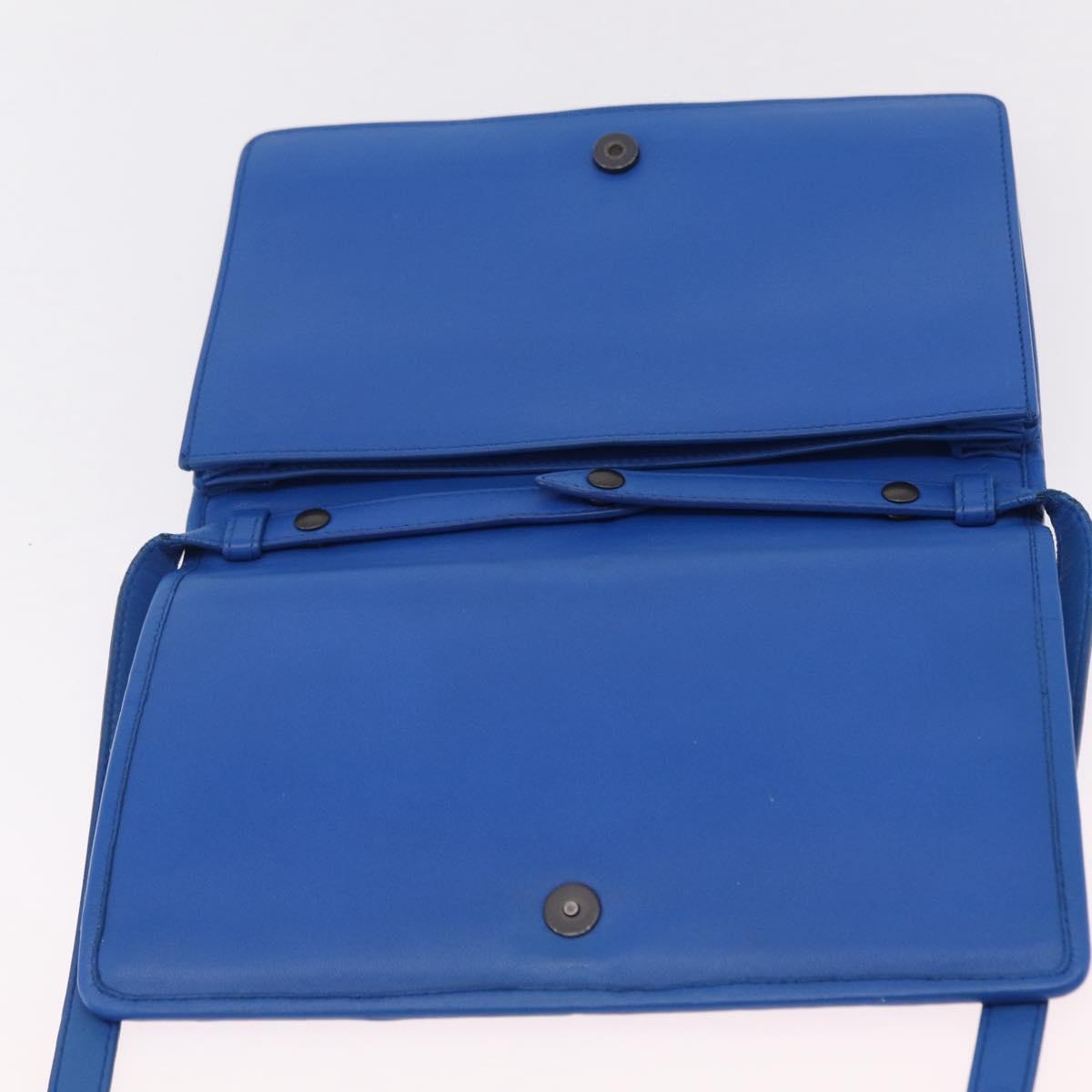 BOTTEGA VENETA INTRECCIATO Shoulder Bag Leather Blue Auth mr2978