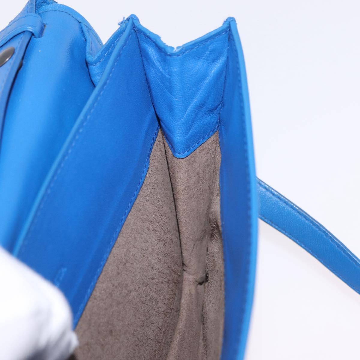 BOTTEGA VENETA INTRECCIATO Shoulder Bag Leather Blue Auth mr2978