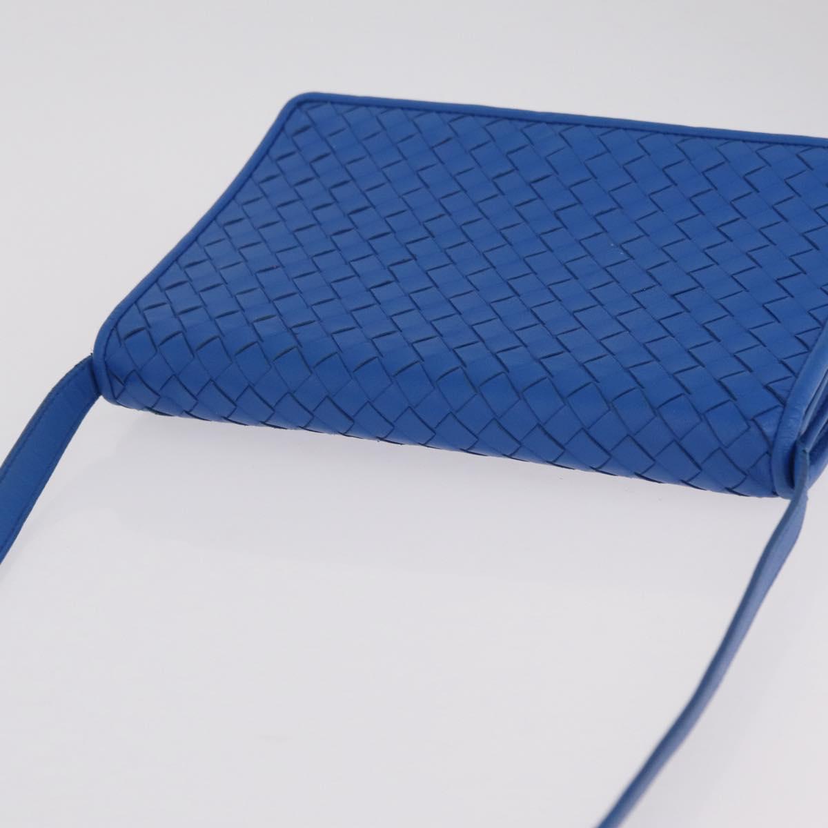 BOTTEGA VENETA INTRECCIATO Shoulder Bag Leather Blue Auth mr2978