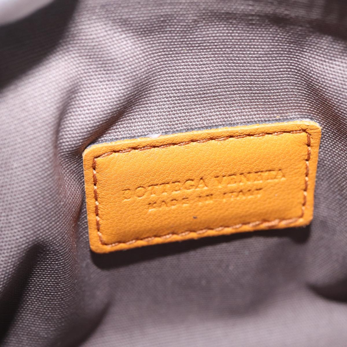 BOTTEGA VENETA INTRECCIATO Pouch Leather Orange Auth mr2980A