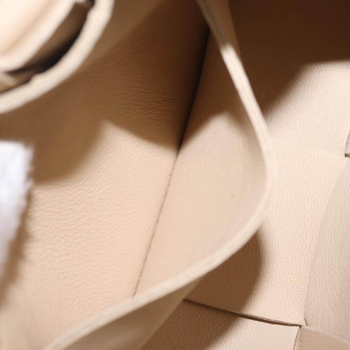 BOTTEGA VENETA MAXI INTRECCIATO Candy Cassette Bag Leather Beige Auth mr2981A