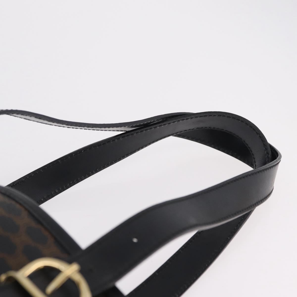 CELINE Macadam Canvas Tote Bag PVC Black Gold Tone Auth mr2983A