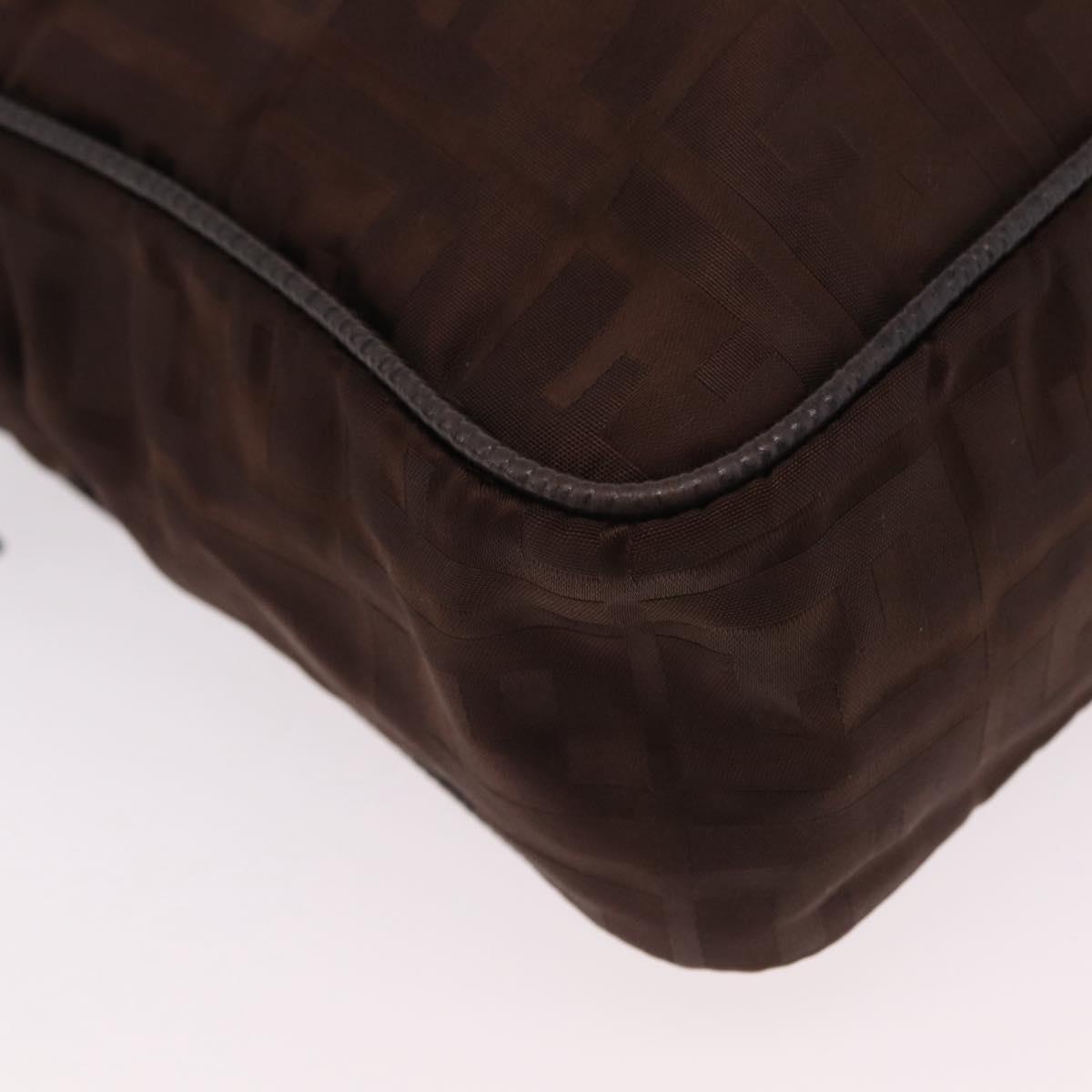 FENDI Zucca Canvas Hand Bag 2way Brown Gold Tone Auth mr2984A
