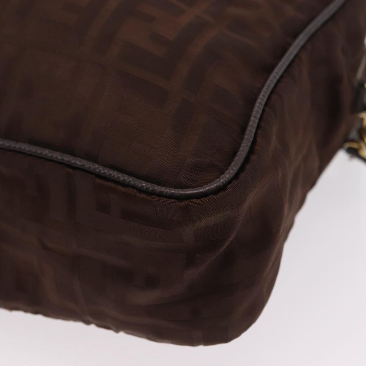 FENDI Zucca Canvas Hand Bag 2way Brown Gold Tone Auth mr2984A