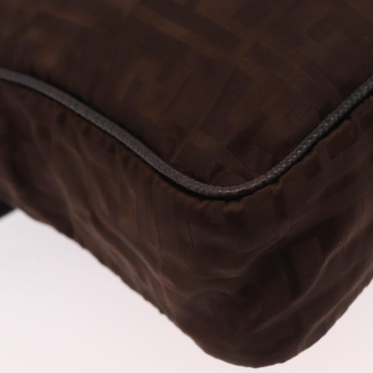 FENDI Zucca Canvas Hand Bag 2way Brown Gold Tone Auth mr2984A