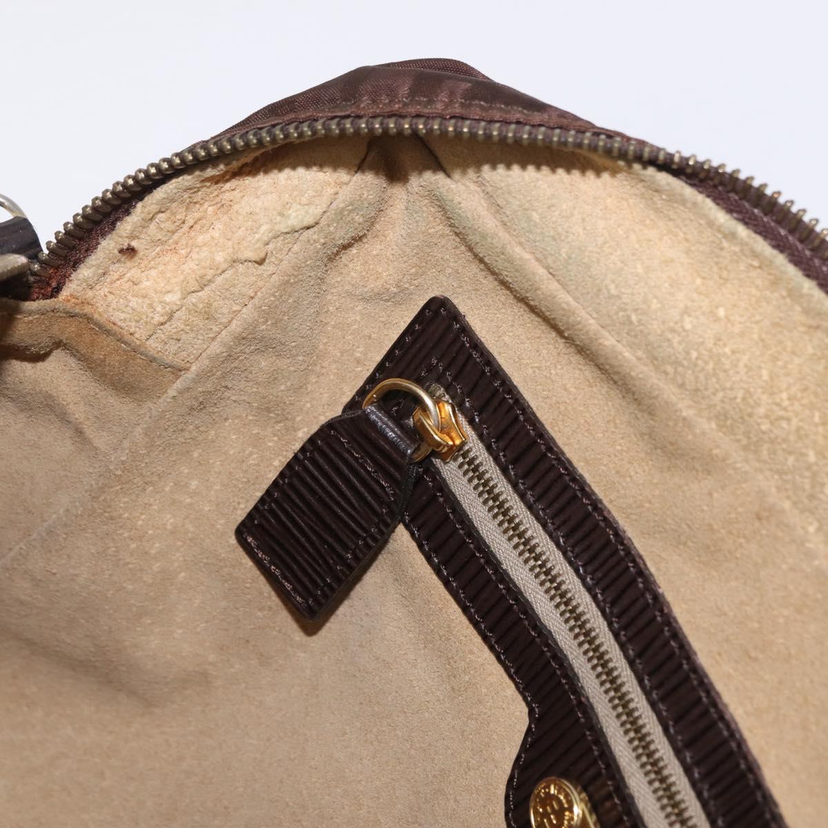 FENDI Zucca Canvas Hand Bag 2way Brown Gold Tone Auth mr2984A