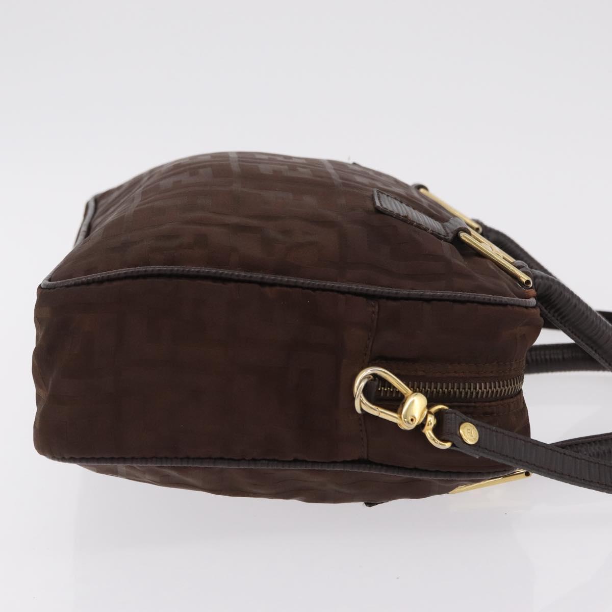 FENDI Zucca Canvas Hand Bag 2way Brown Gold Tone Auth mr2984A