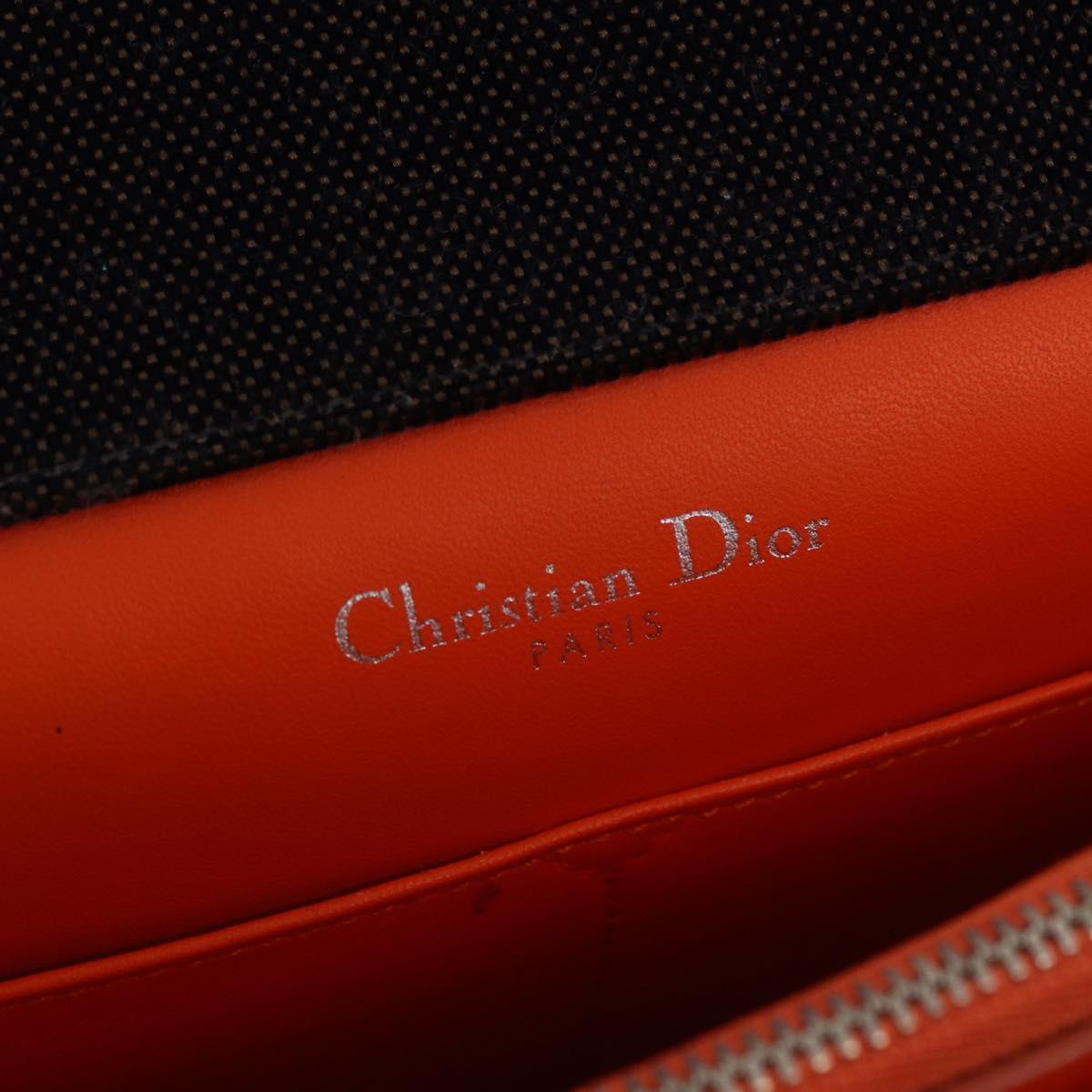 Christian Dior Oblique Diorama Hand Bag Velor 2way Red Silver Auth mr2986V