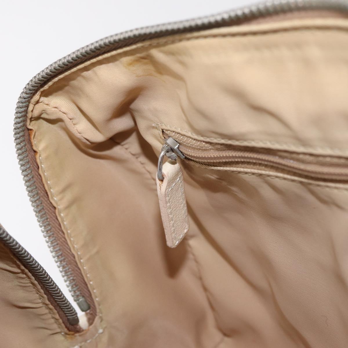 Christian Dior Trotter Floral Hand Bag PVC Beige Silver Auth mr2988V