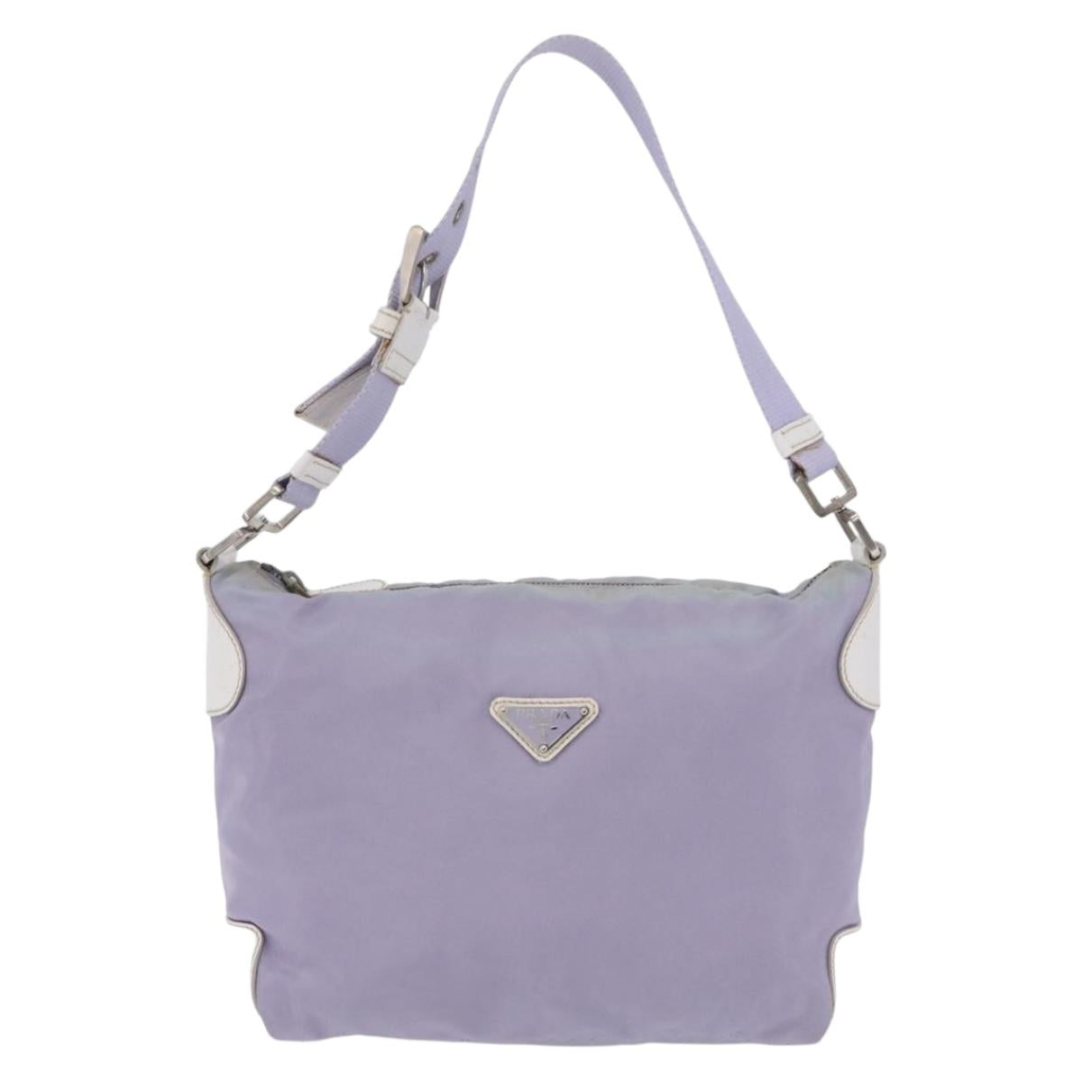 PRADA Shoulder Bag Nylon Purple Silver Auth mr2990