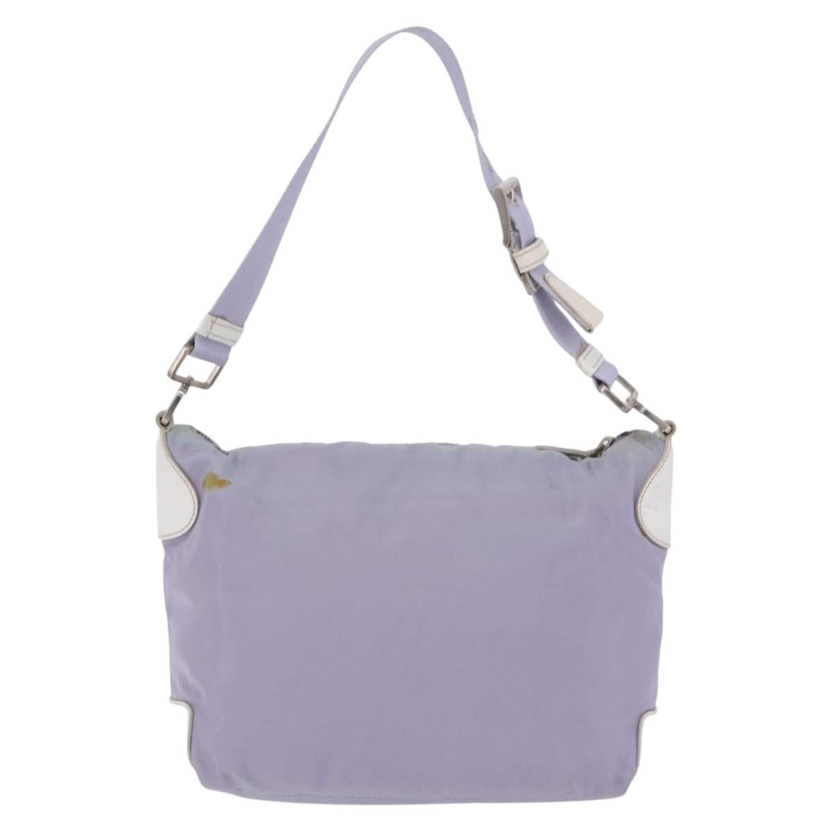 PRADA Shoulder Bag Nylon Purple Silver Auth mr2990