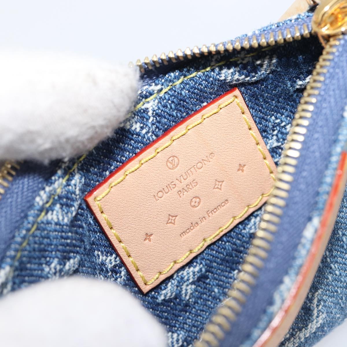 LOUIS VUITTON Monogram Denim Pochette Cles Coin Purse Blue M82961 Auth mr2995V