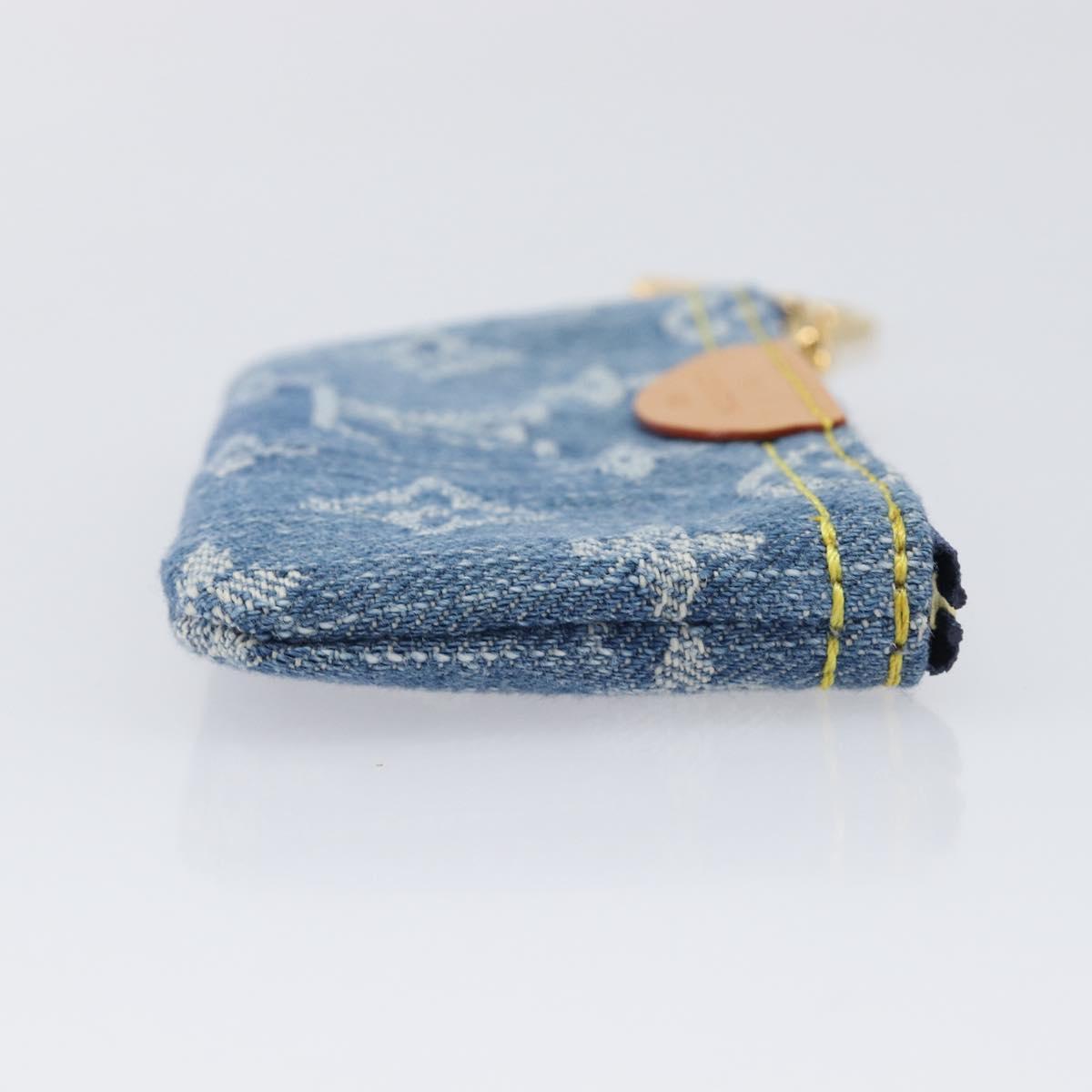 LOUIS VUITTON Monogram Denim Pochette Cles Coin Purse Blue M82961 Auth mr2995V