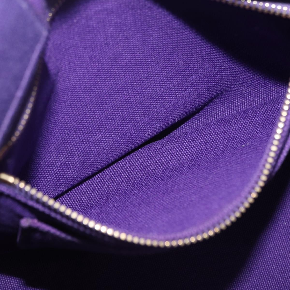 PRADA Canapa MM Hand Bag Canvas Purple Gold Tone Auth mr3004A