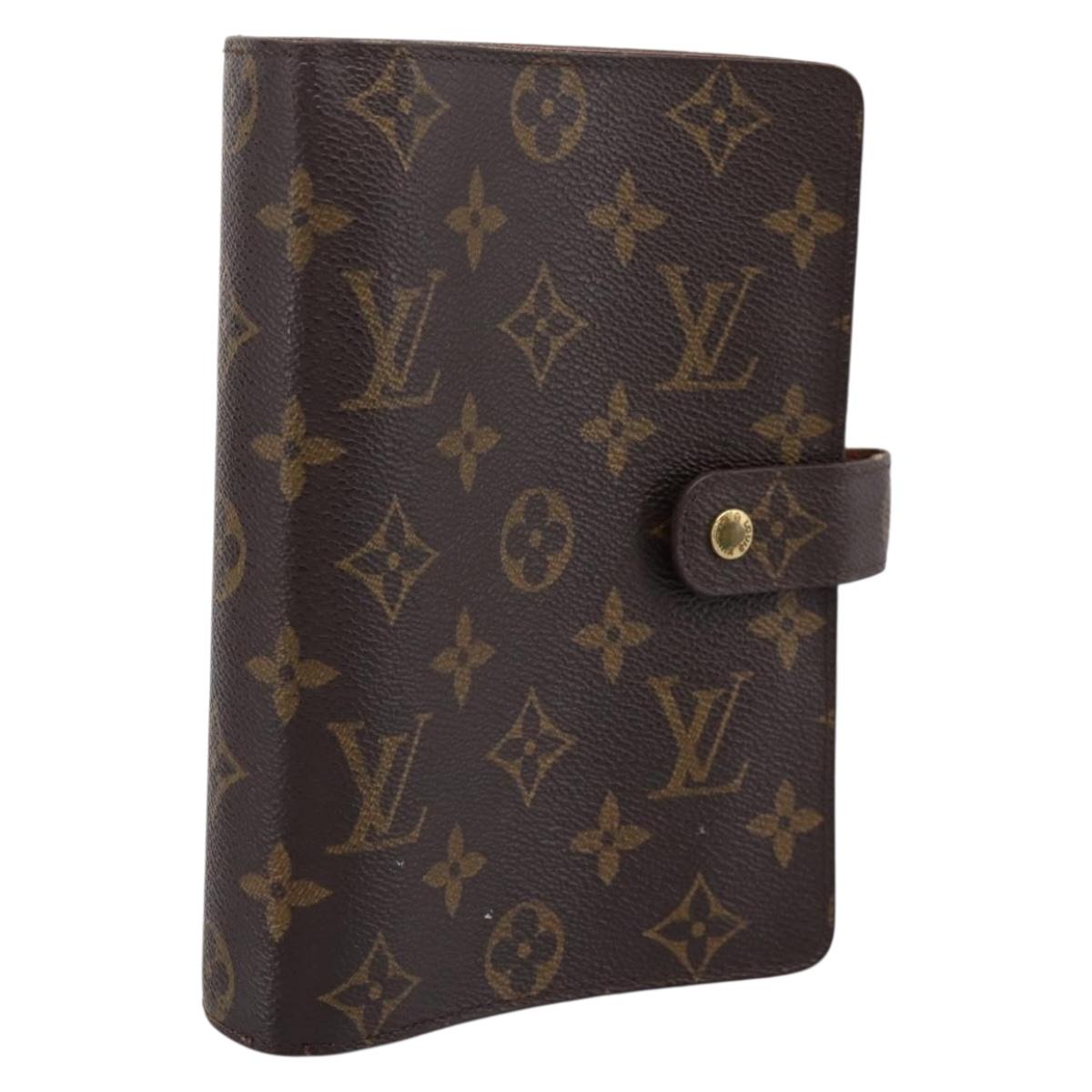 LOUIS VUITTON Monogram Agenda MM Day Planner Cover R20105 LV Auth mr3007