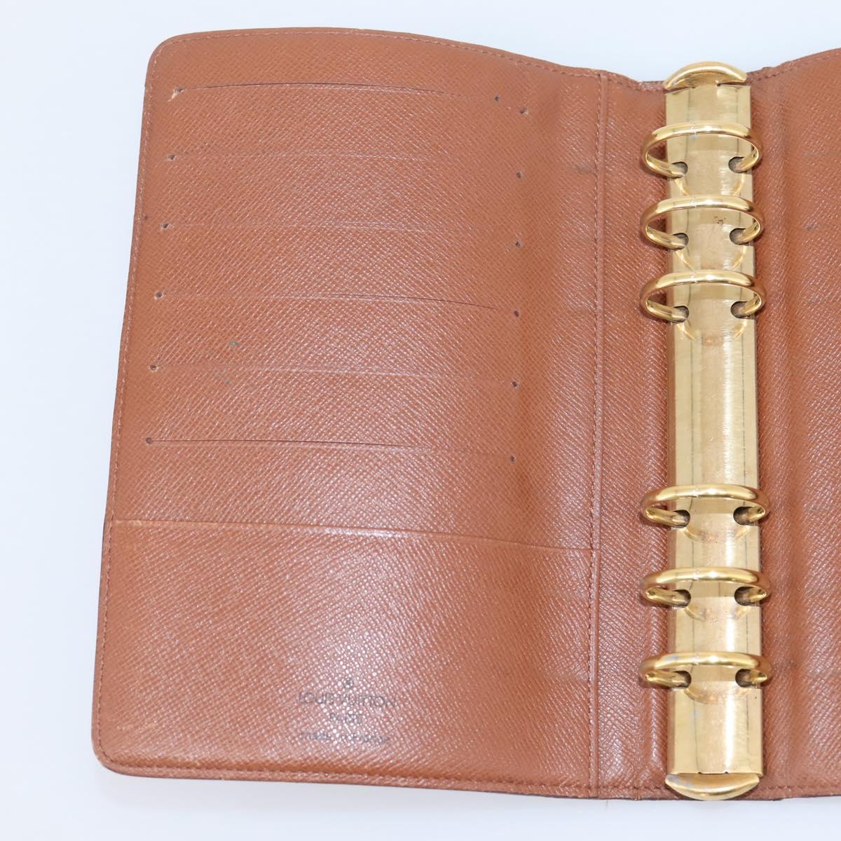 LOUIS VUITTON Monogram Agenda MM Day Planner Cover R20105 LV Auth mr3007