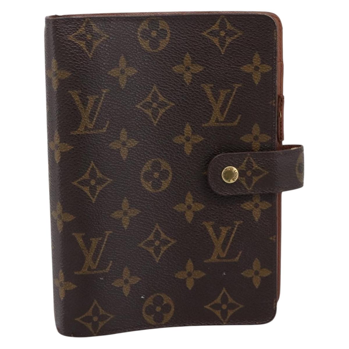 LOUIS VUITTON Monogram Agenda MM Day Planner Cover R20105 LV Auth mr3007