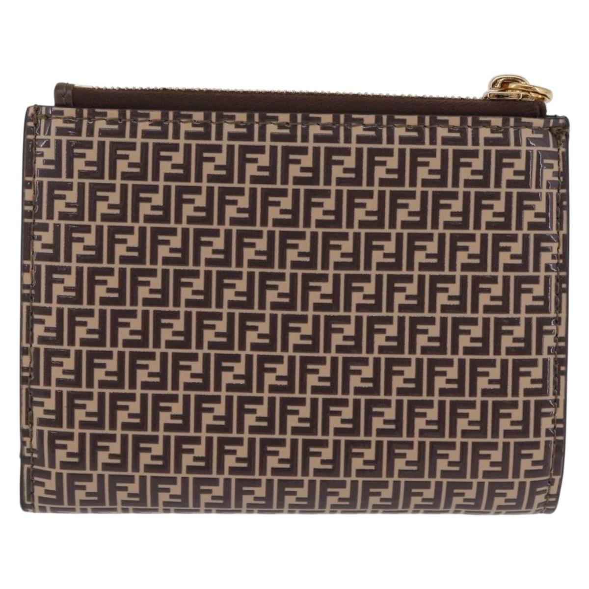 FENDI Zucchino Wallet PVC Brown Gold Tone 8M0447 Auth mr3010V