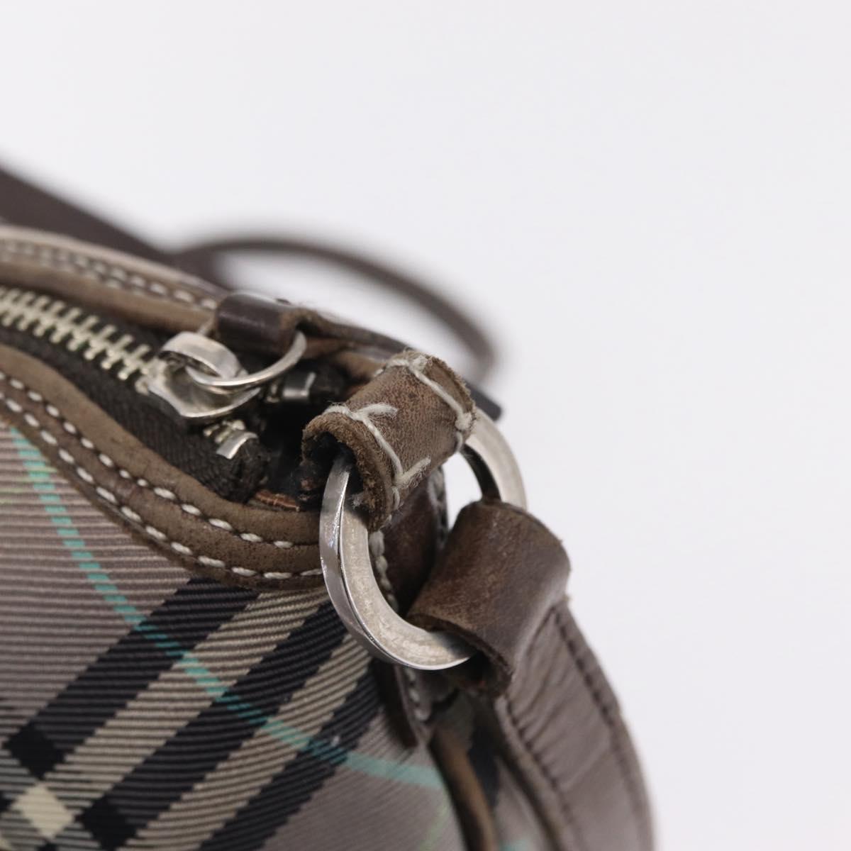 BURBERRY Nova Check Shoulder Bag Canvas Gray Silver Auth mr3014