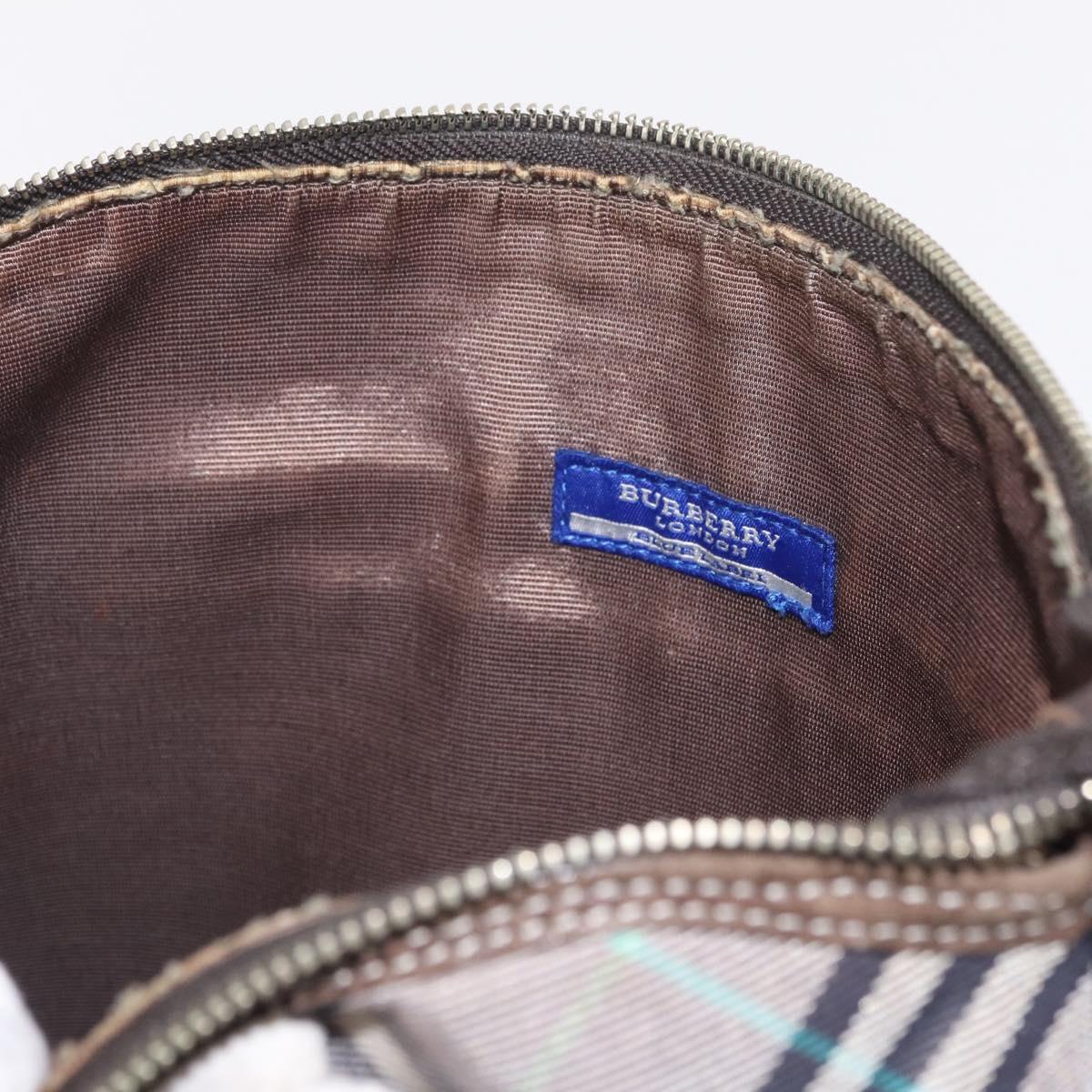 BURBERRY Nova Check Shoulder Bag Canvas Gray Silver Auth mr3014