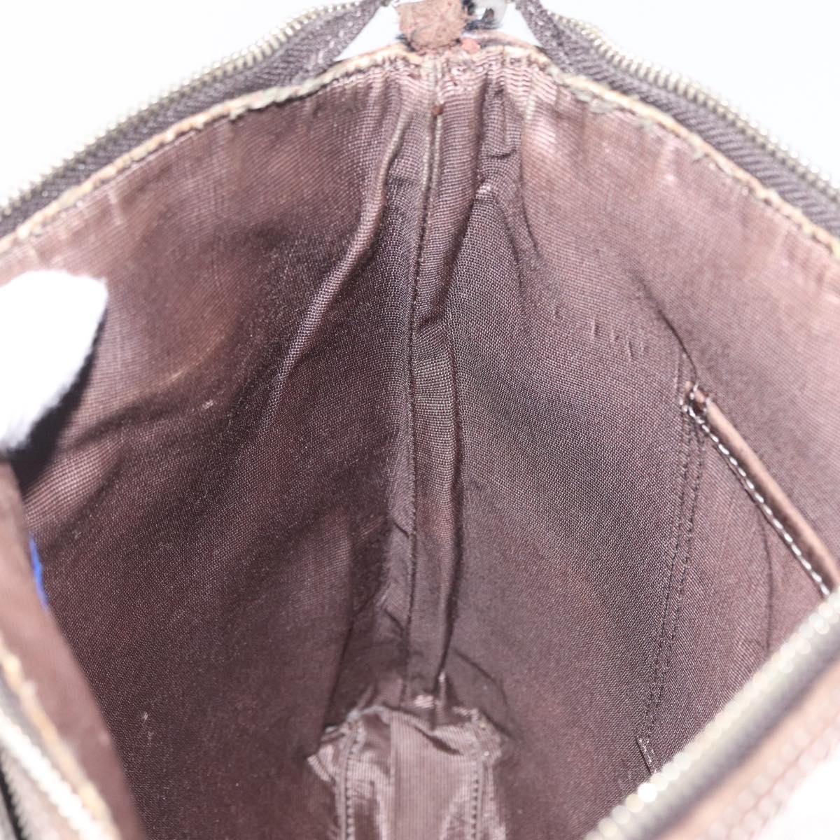 BURBERRY Nova Check Shoulder Bag Canvas Gray Silver Auth mr3014