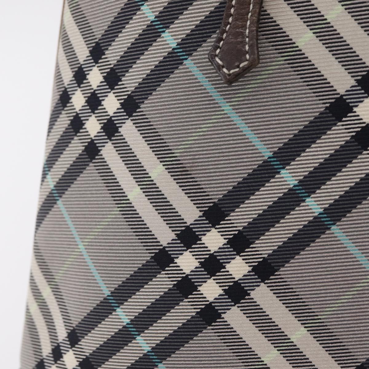 BURBERRY Nova Check Shoulder Bag Canvas Gray Silver Auth mr3014