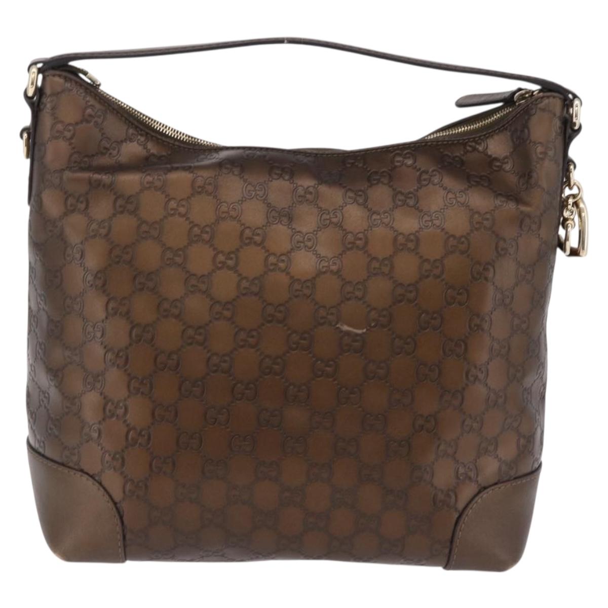 GUCCI GuccissimaGG Shoulder Bag Leather Bronze Gold Tone 269958 Auth mr3015A