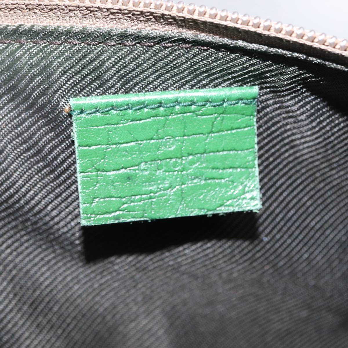 GUCCI GG Canvas Accessory Pouch Beige Green 07198 Auth mr3017A